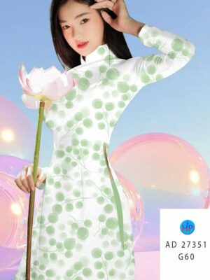 Vải Áo Dài Hoa In 3D AD 27351