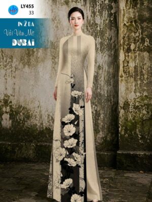 Vải Áo Dài Hoa In 4D AD LY455