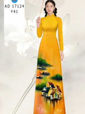 Vải Áo Dài Phong Cảnh AD 17124