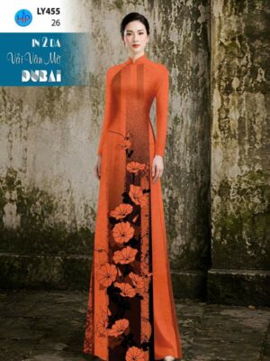 Vải Áo Dài Hoa In 4D AD LY455