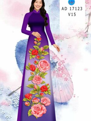 Vải Áo Dài Hoa Hồng AD 17123