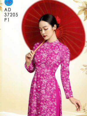 Vải Áo Dài Hoa In 3D AD 37205