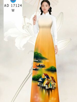 Vải Áo Dài Phong Cảnh AD 17124