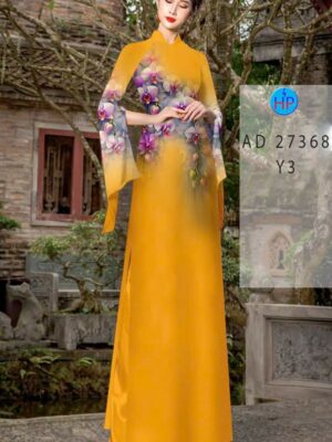 Vải Áo Dài Hoa In 3D AD 27368