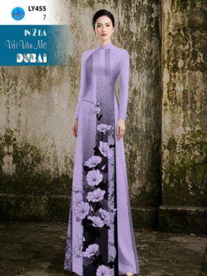 Vải Áo Dài Hoa In 4D AD LY455