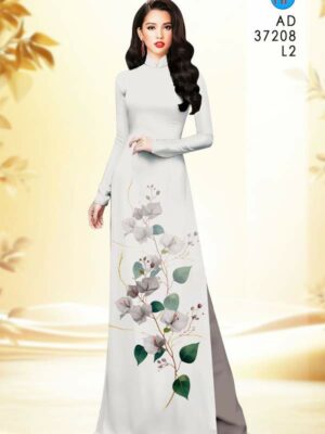 Vải Áo Dài Hoa In 3D AD 37208