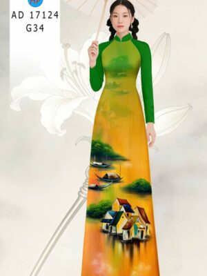 Vải Áo Dài Phong Cảnh AD 17124