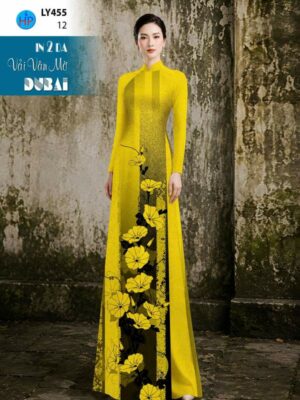 Vải Áo Dài Hoa In 4D AD LY455