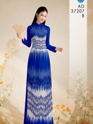 Vải Áo Dài Hoa In 3D AD 37207