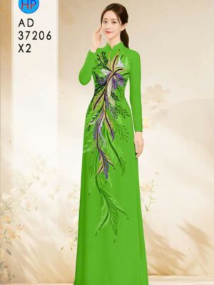 Vải Áo Dài Hoa In 3D AD 37206