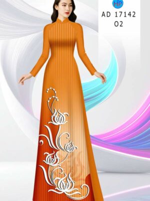 Vải Áo Dài Hoa In 3D AD 17142