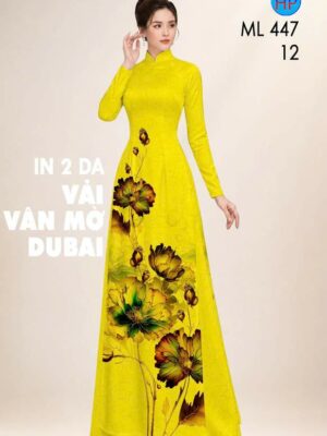 Vải Áo Dài Hoa In 4D AD ML447
