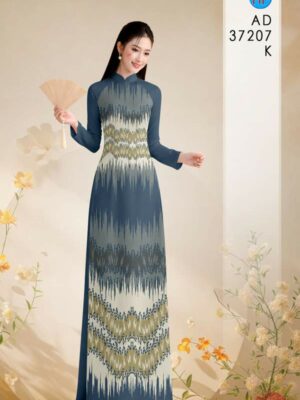 Vải Áo Dài Hoa In 3D AD 37207