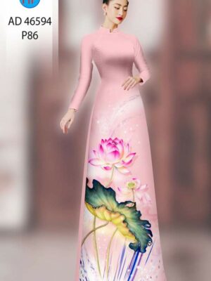 Vải Áo Dài Hoa Sen AD 46594