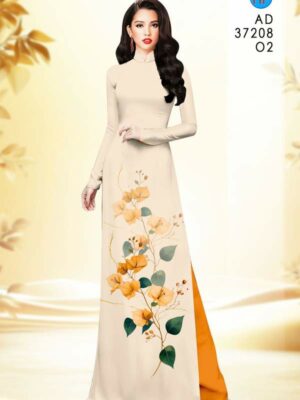 Vải Áo Dài Hoa In 3D AD 37208