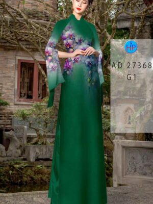 Vải Áo Dài Hoa In 3D AD 27368
