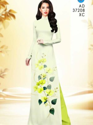 Vải Áo Dài Hoa In 3D AD 37208