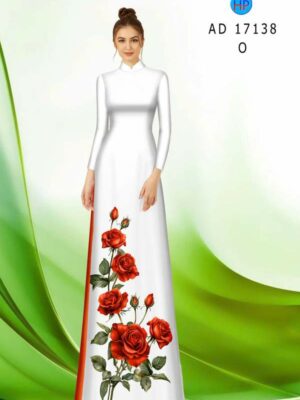 Vải Áo Dài Hoa Hồng AD 17138