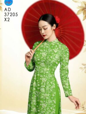 Vải Áo Dài Hoa In 3D AD 37205