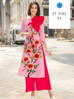 Vải Áo Dài Hoa In 3D AD CT4163