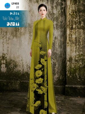 Vải Áo Dài Hoa In 4D AD LY455