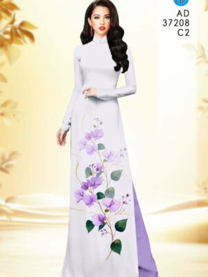 Vải Áo Dài Hoa In 3D AD 37208