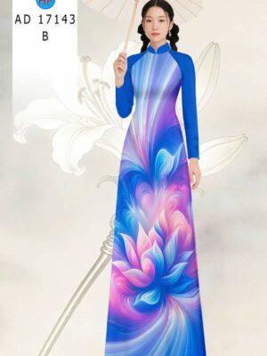 Vải Áo Dài Hoa In 3D AD 17143