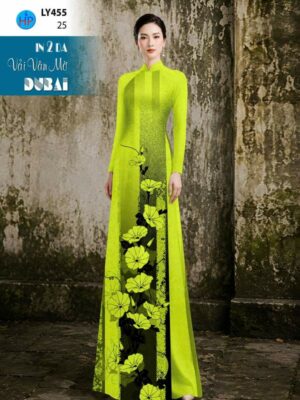 Vải Áo Dài Hoa In 4D AD LY455