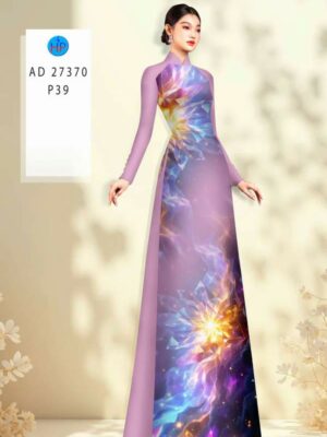 Vải Áo Dài Hoa In 3D AD 27370