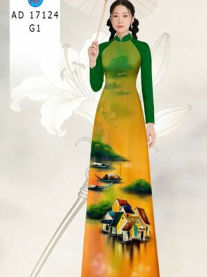 Vải Áo Dài Phong Cảnh AD 17124