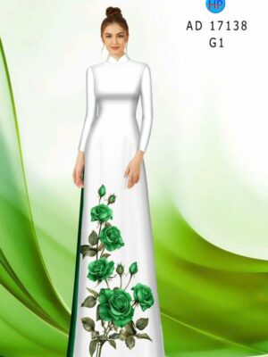 Vải Áo Dài Hoa Hồng AD 17138