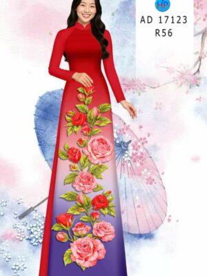 Vải Áo Dài Hoa Hồng AD 17123