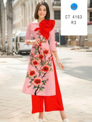 Vải Áo Dài Hoa In 3D AD CT4163