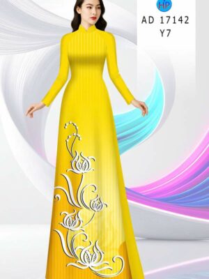 Vải Áo Dài Hoa In 3D AD 17142