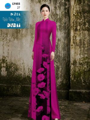 Vải Áo Dài Hoa In 4D AD LY455