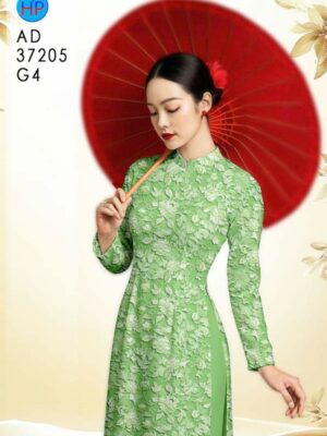 Vải Áo Dài Hoa In 3D AD 37205