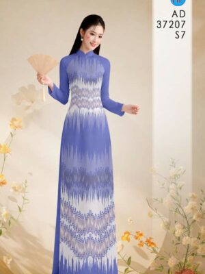Vải Áo Dài Hoa In 3D AD 37207