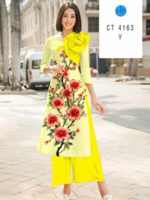 Vải Áo Dài Hoa In 3D AD CT4163