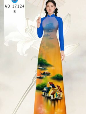Vải Áo Dài Phong Cảnh AD 17124