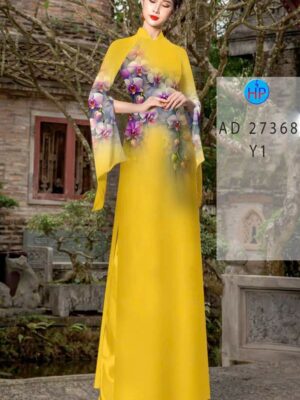 Vải Áo Dài Hoa In 3D AD 27368