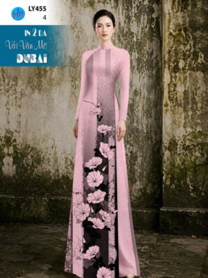 Vải Áo Dài Hoa In 4D AD LY455