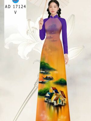 Vải Áo Dài Phong Cảnh AD 17124