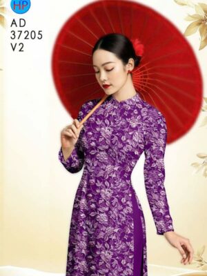Vải Áo Dài Hoa In 3D AD 37205