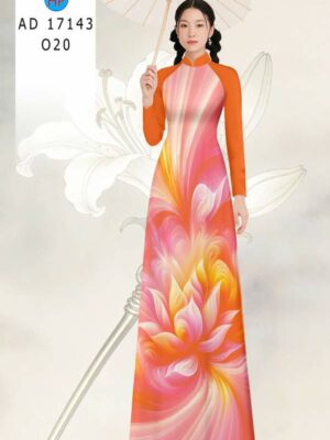 Vải Áo Dài Hoa In 3D AD 17143