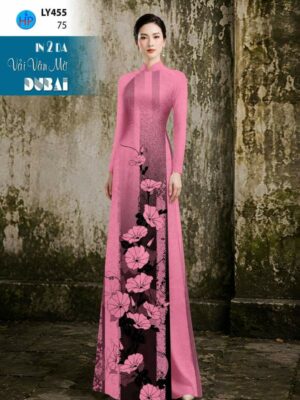 Vải Áo Dài Hoa In 4D AD LY455