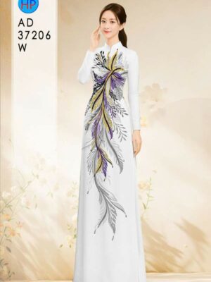 Vải Áo Dài Hoa In 3D AD 37206