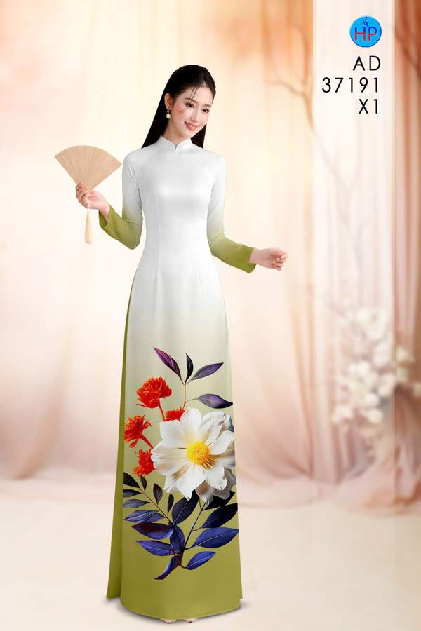 Vải Áo Dài Hoa Cúc AD 37191