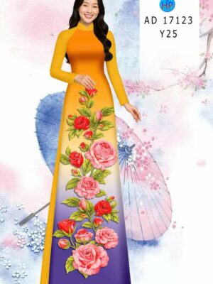 Vải Áo Dài Hoa Hồng AD 17123