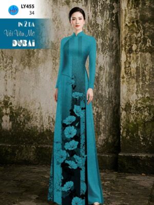 Vải Áo Dài Hoa In 4D AD LY455