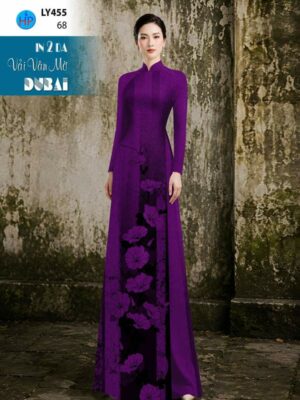 Vải Áo Dài Hoa In 4D AD LY455